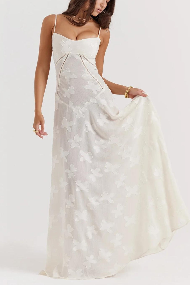 Floral Lace Up Maxi Dress - View 6