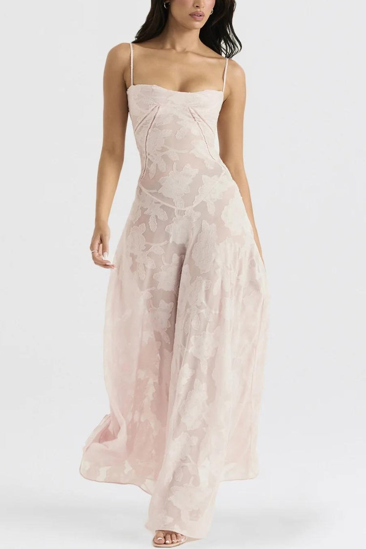 Floral Lace Up Maxi Dress - View 8