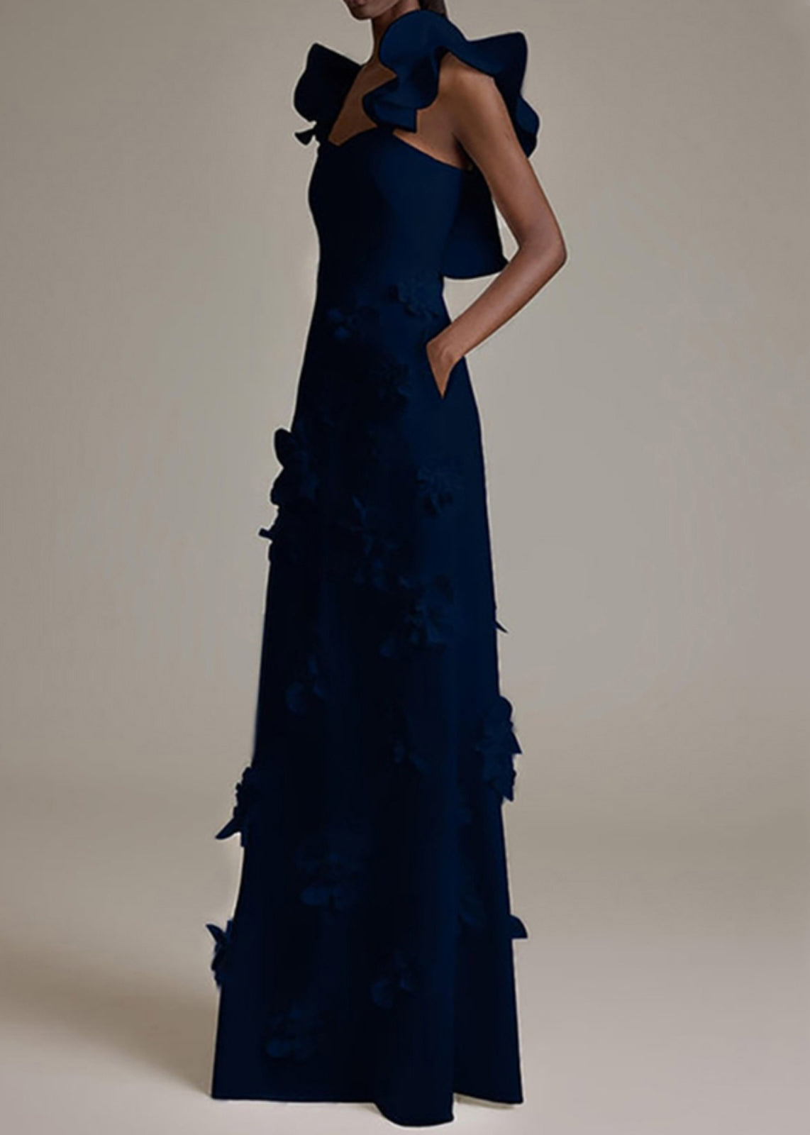 Floral Cotton Ruffle Sleeveless Midi Dress - View 2