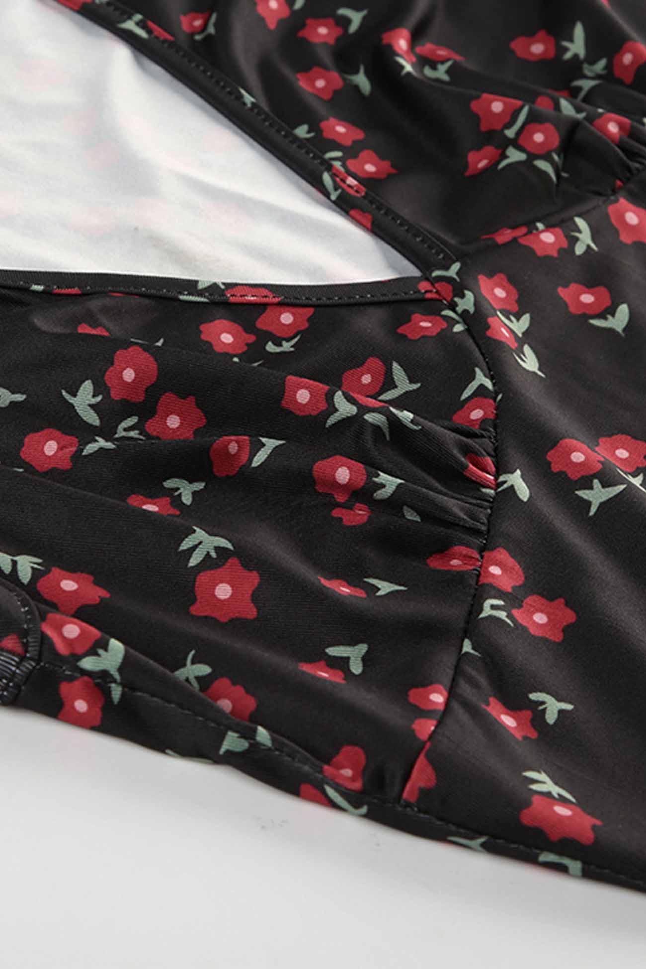 Floral Printed Sleeveless V Neck Midi Dress