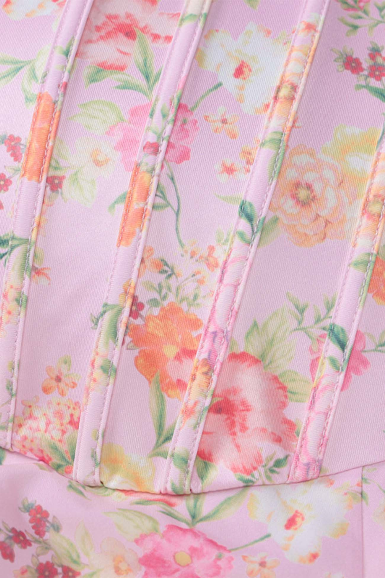 Floral Shoulder Straps Corset A-Line Dress - Fashionpara