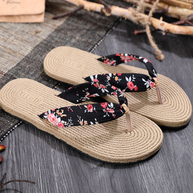 Printed Comfort Flats Flip Flops - Mislish