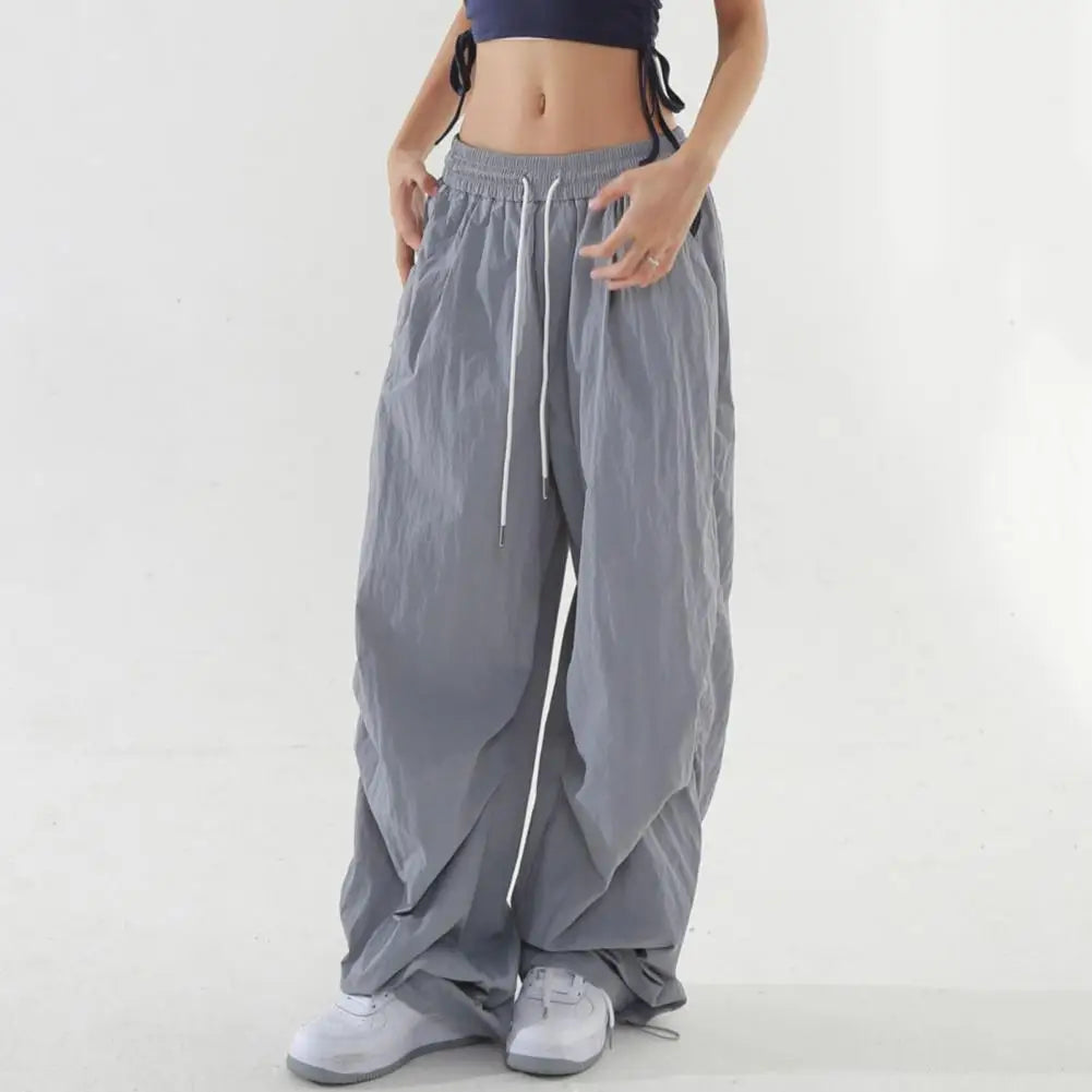 Fluorescent Drawstring Wide Leg Cargo Pant