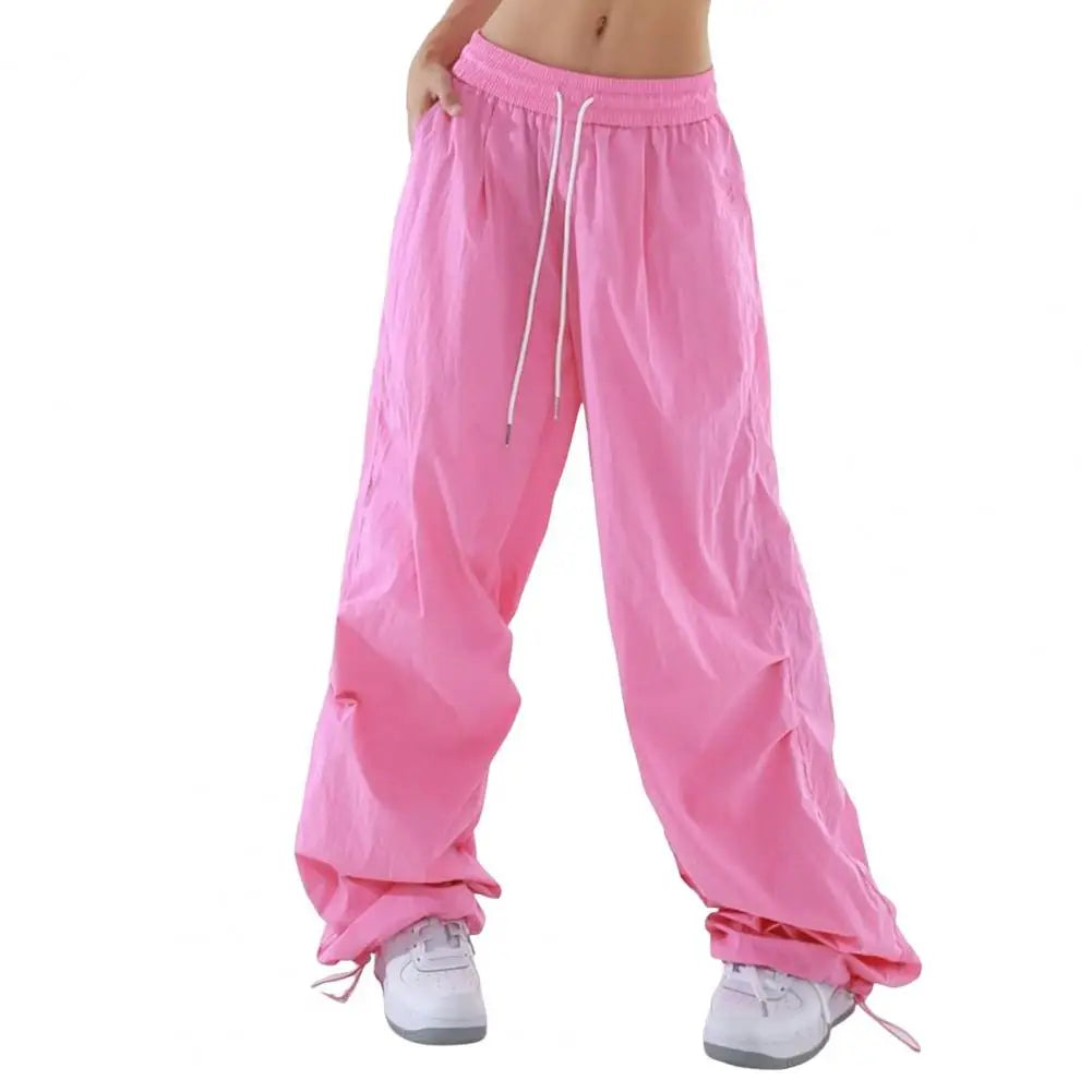 Fluorescent Drawstring Wide Leg Cargo Pant