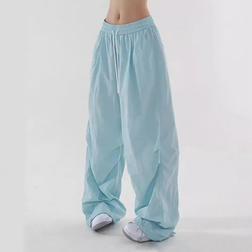 Fluorescent Drawstring Wide Leg Cargo Pant