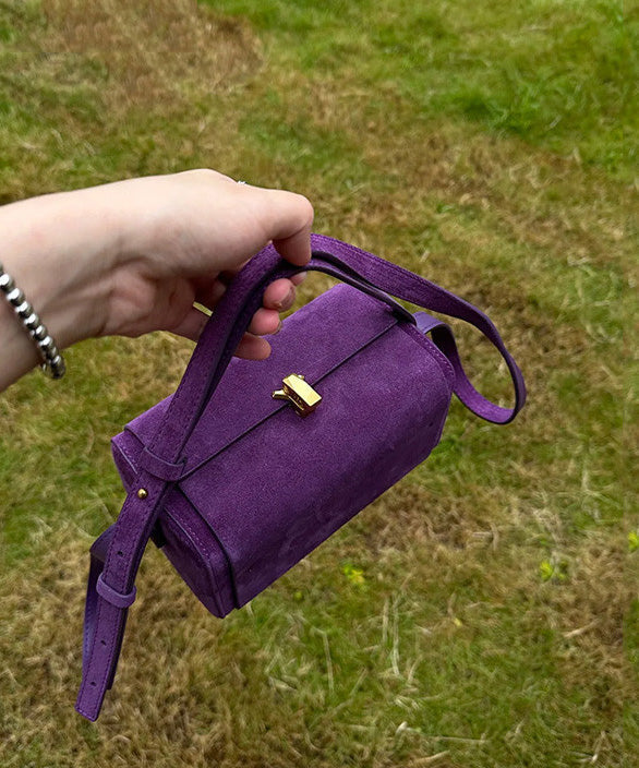 Purple Versatile Suede Bag Body French Cross