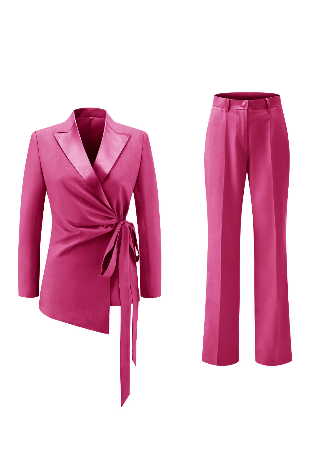 Lilac 2 Piece Peak Lapel Women Prom Suits with Sash