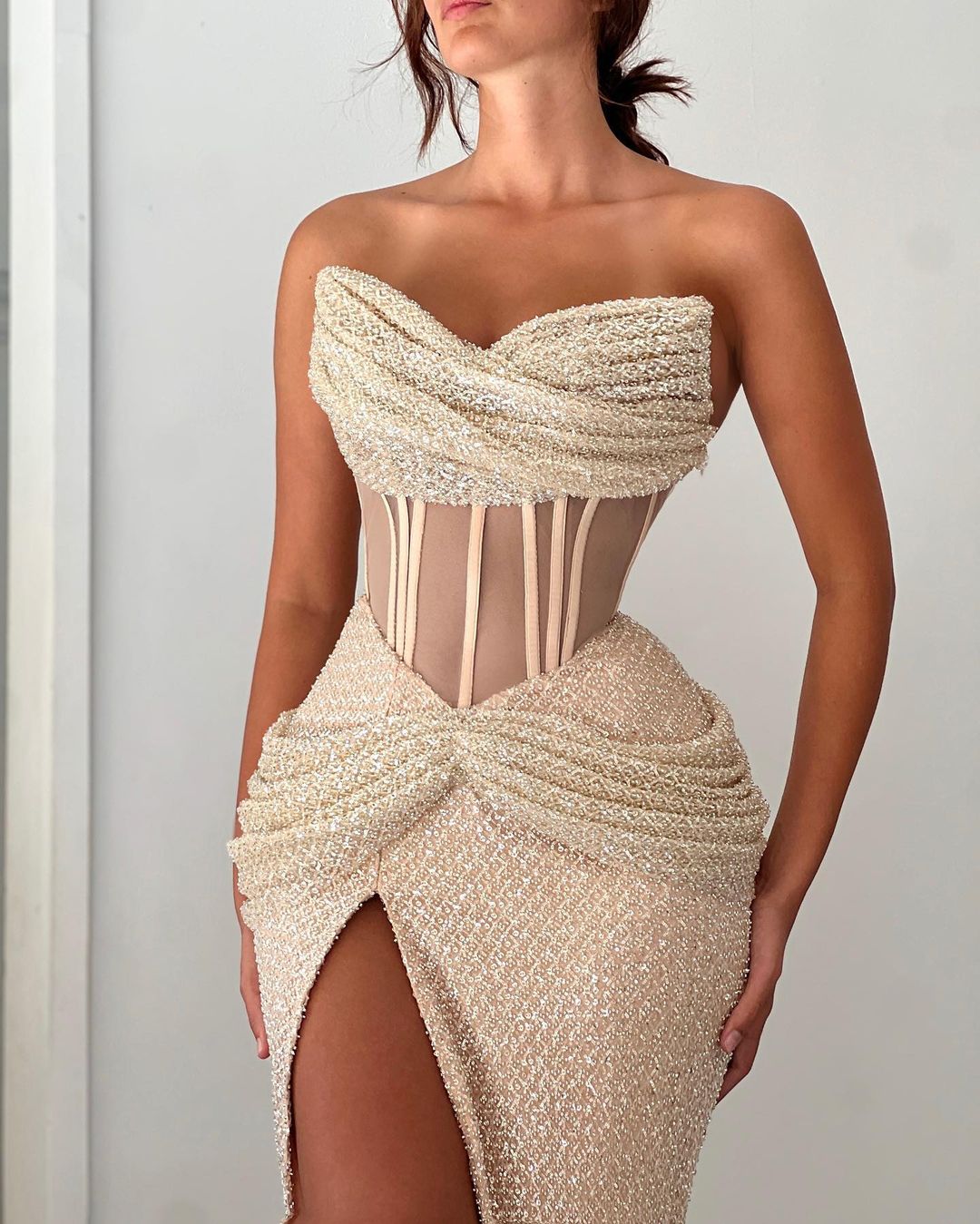 Elegant & Luxurious Off-Shoulder Sleeveless Sequined Sheath Evening Party Prom Dress