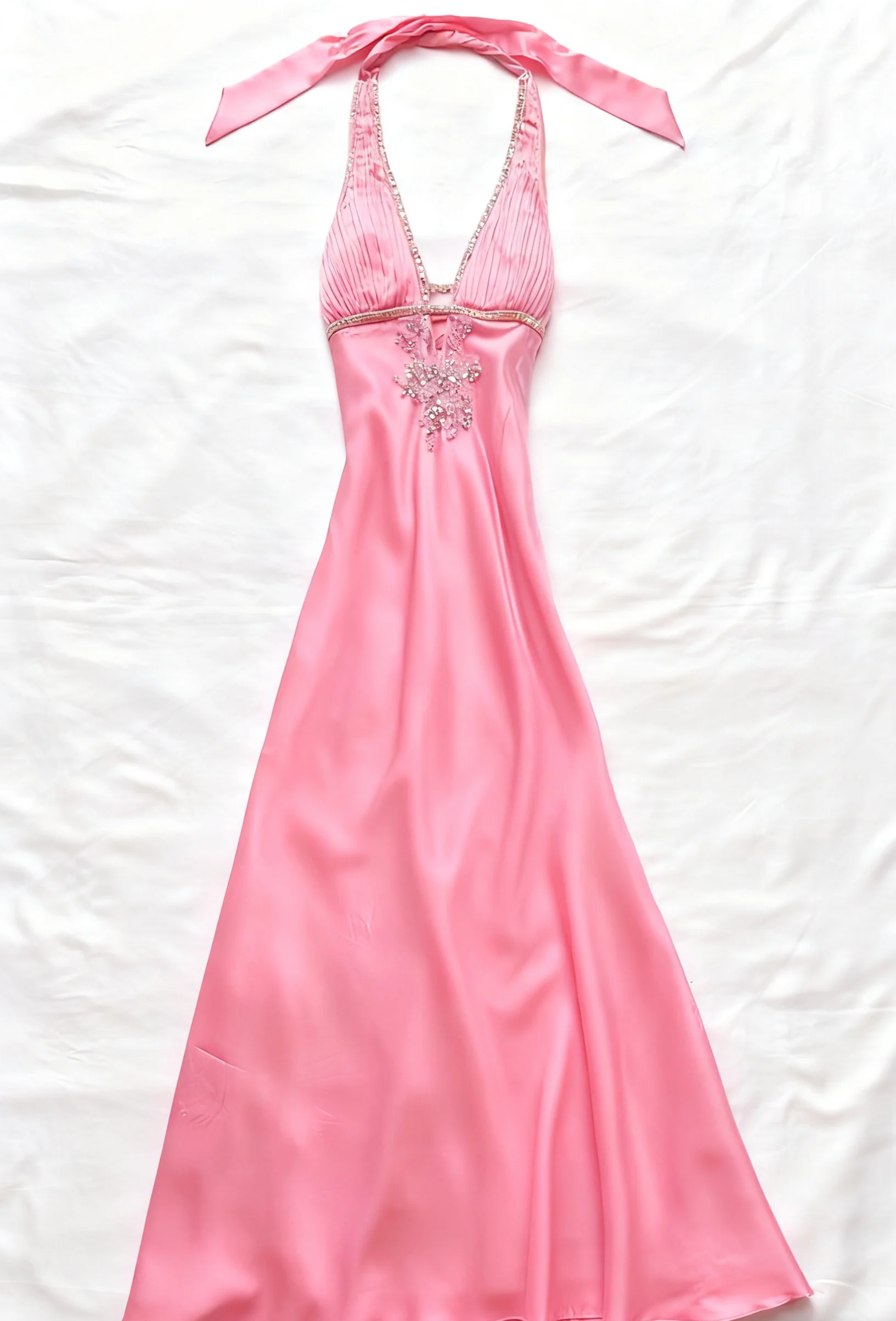 Stylish Halter Burgundy V Neck Satin Beaded Long Wedding Guest Dress Formal Party Gown D1487