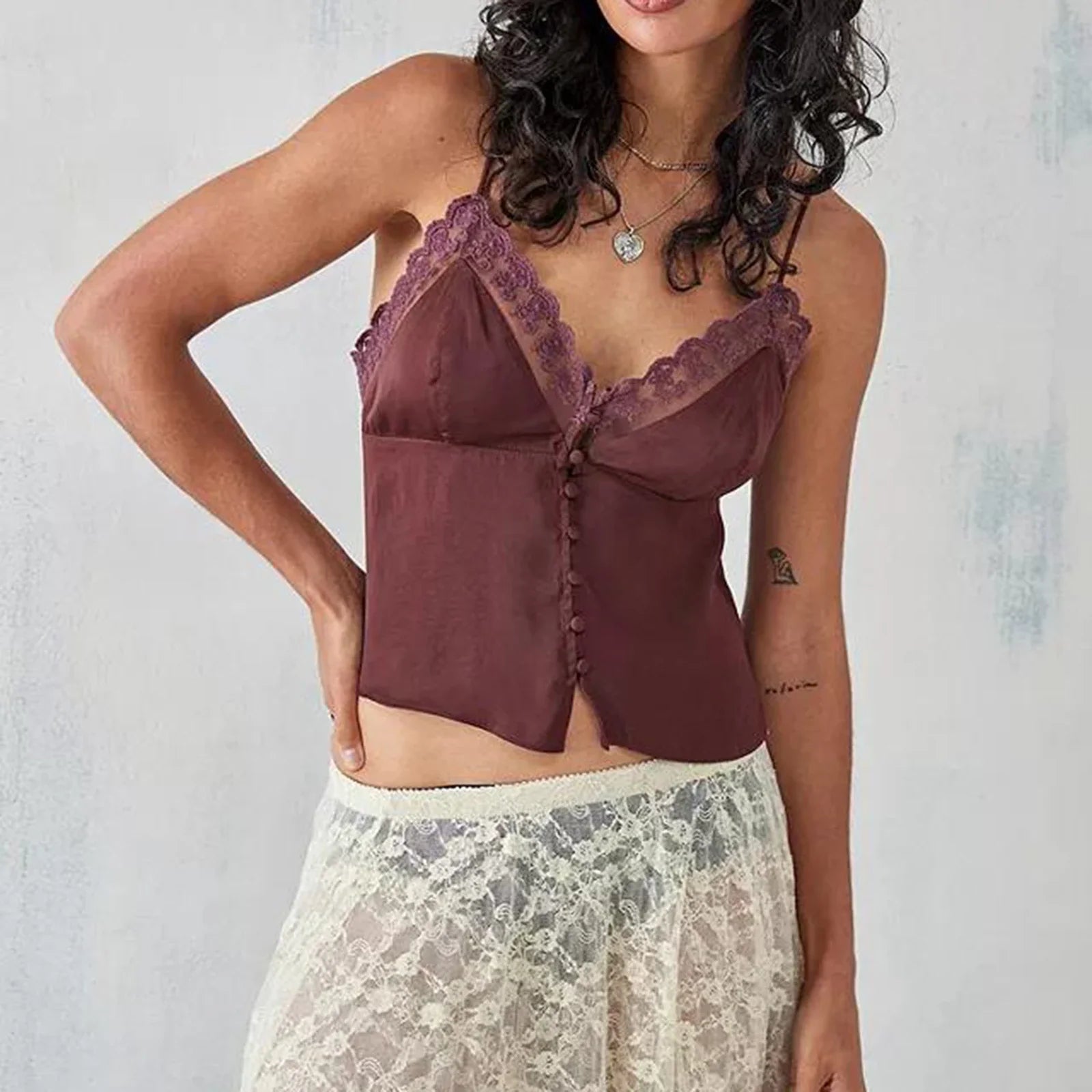 Ruched V-Neck Solid Crop Top