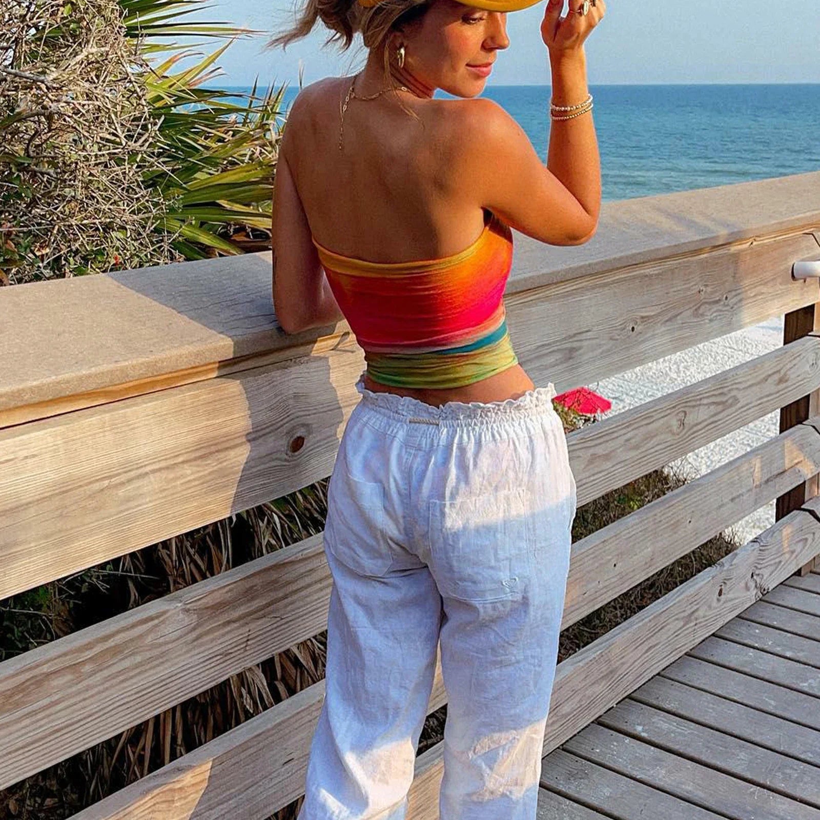 Wrap Chest Strapless Crop Top