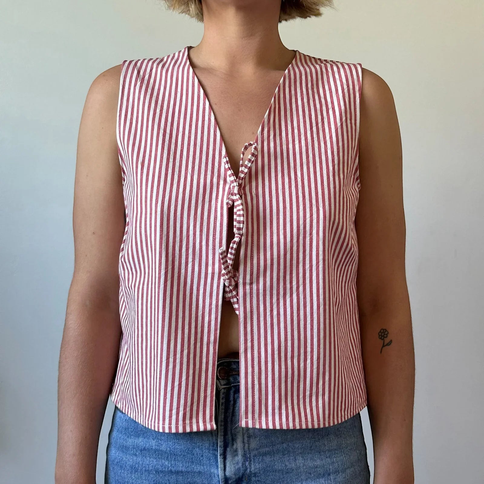 Gingham Tie Front Crop Top