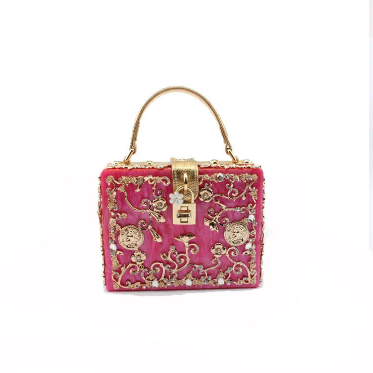 Bling Sequined Heart Evening Clutch Bag