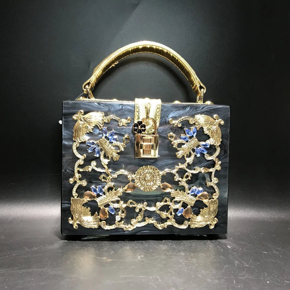 Bling Sequined Heart Evening Clutch Bag