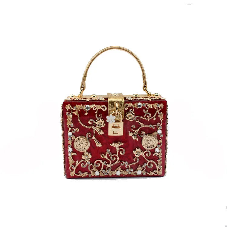 Bling Sequined Heart Evening Clutch Bag