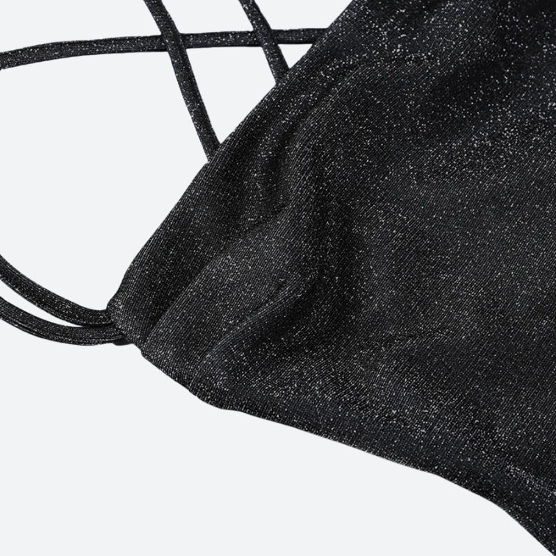 Glitter Backless Mini Dress - View 10