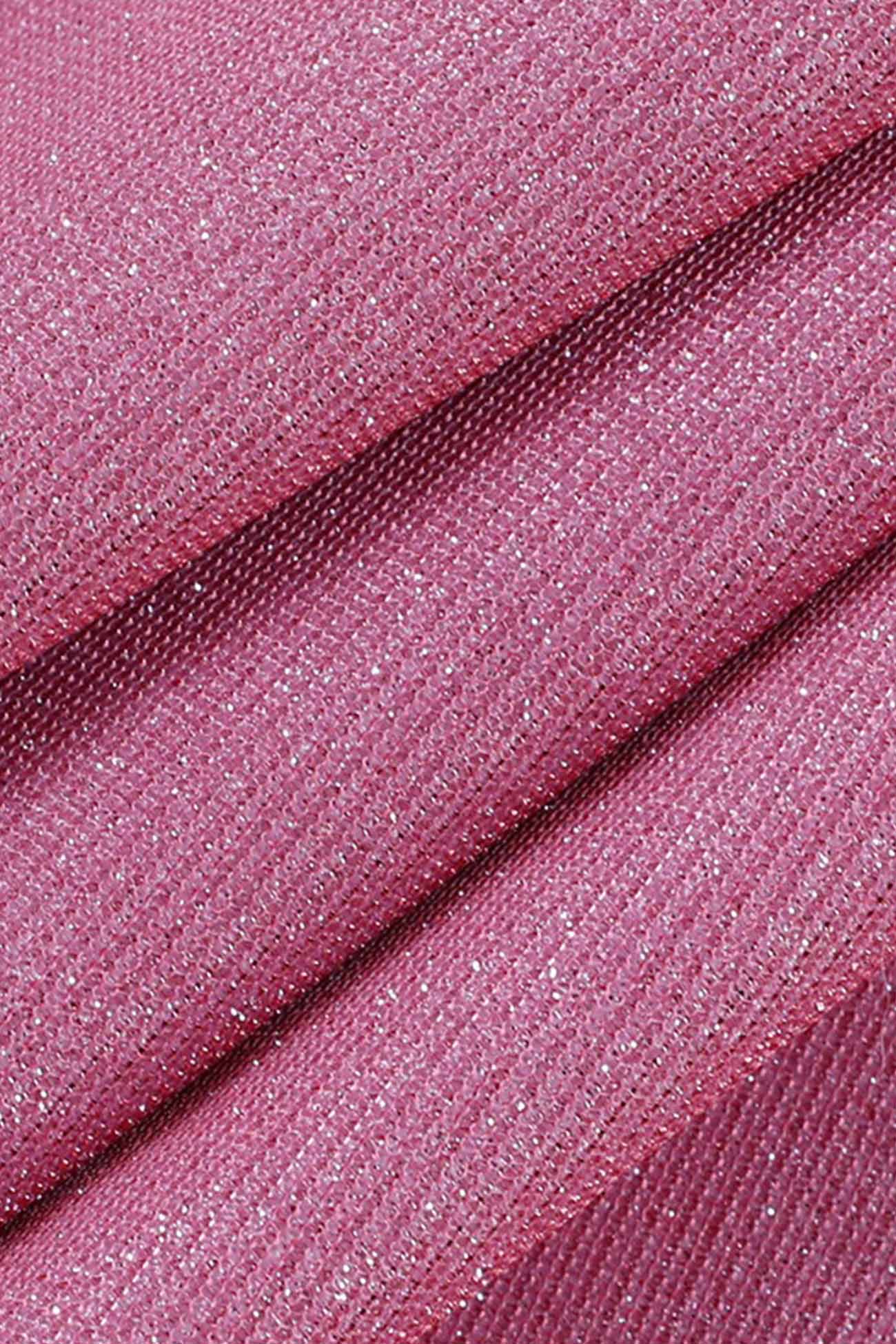 Glitter Crisscross Strappy Crop Top Ruched Skirt Suits