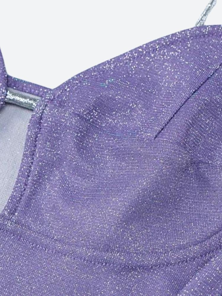 Glitter Cut Out Mini Dress - View 6