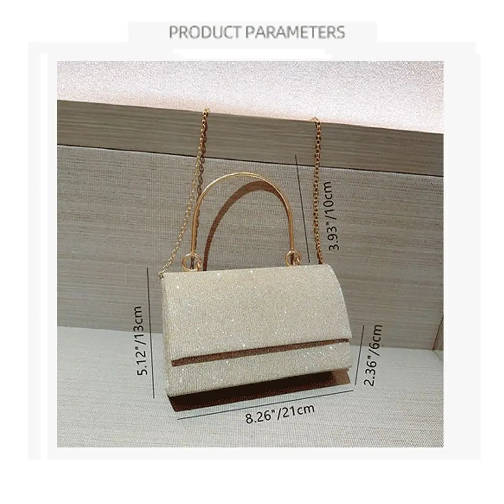 Gold Silk Evening Clutch Bag Fashion Shoulder Bag