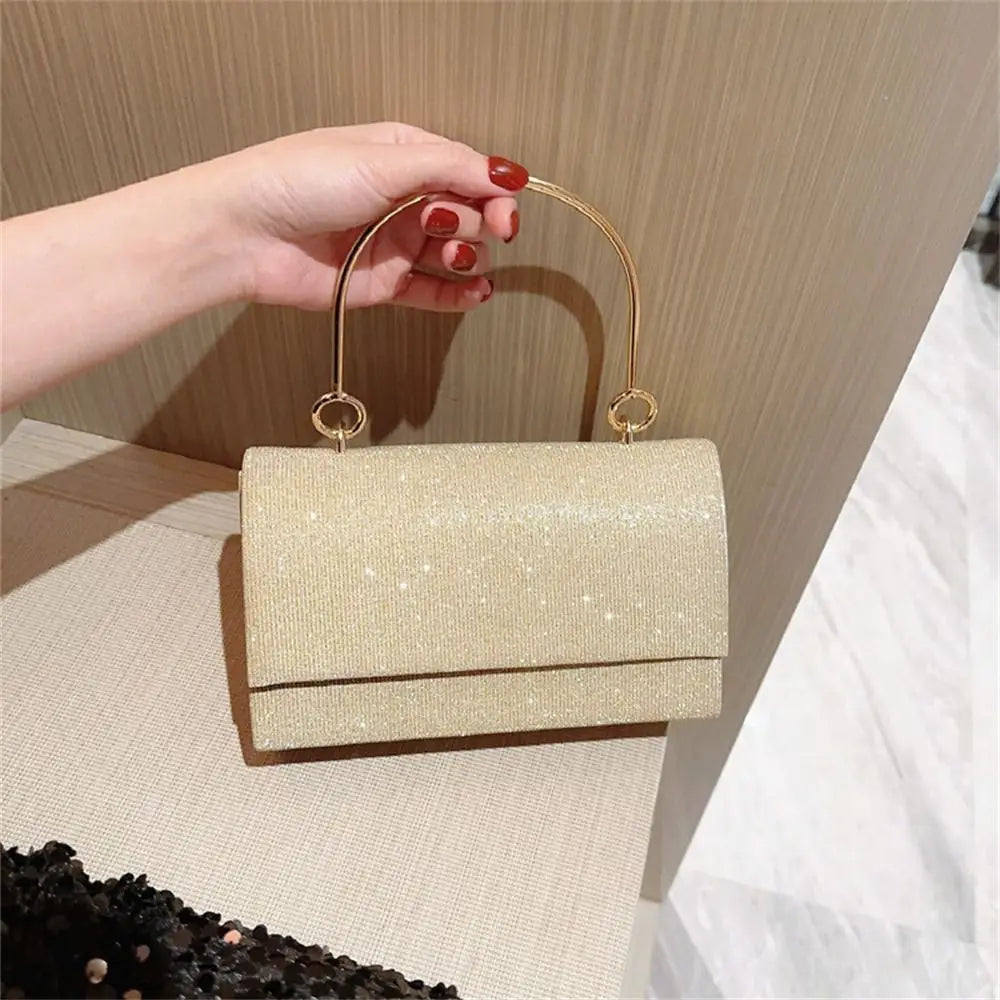 Gold Silk Evening Clutch Bag Fashion Shoulder Bag
