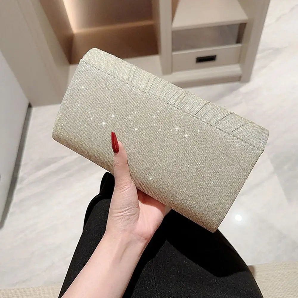 Gold Silver Elegant Banquet Clutch Shoulder Bag Purse
