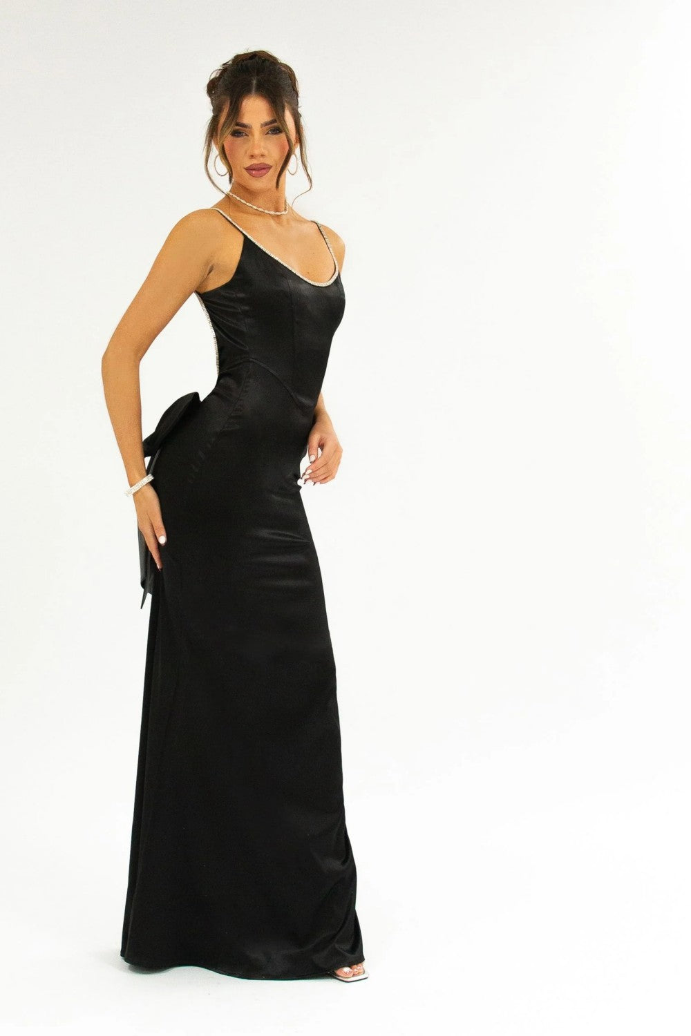 Gorgeous Mermaid Spaghetti Straps Pink Long Prom Dress with Bowknot - Fashionpara