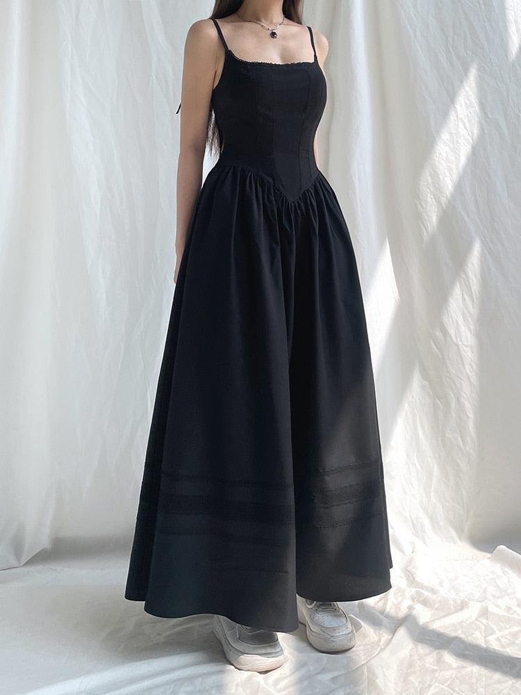 Square-Neck Strappy Drop-Waist A-Line Maxi Dress 2