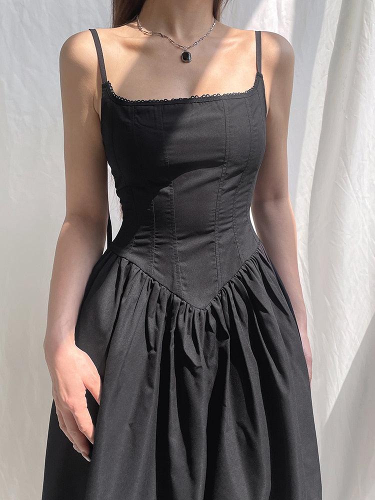 Square-Neck Strappy Drop-Waist A-Line Maxi Dress 5