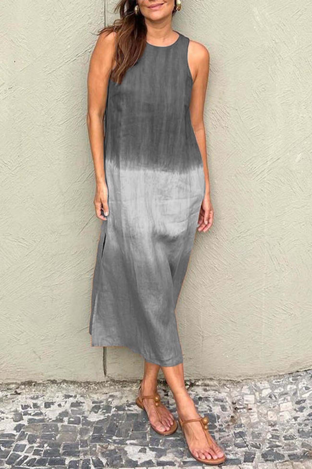 Gradient Side Slit Tank Dress