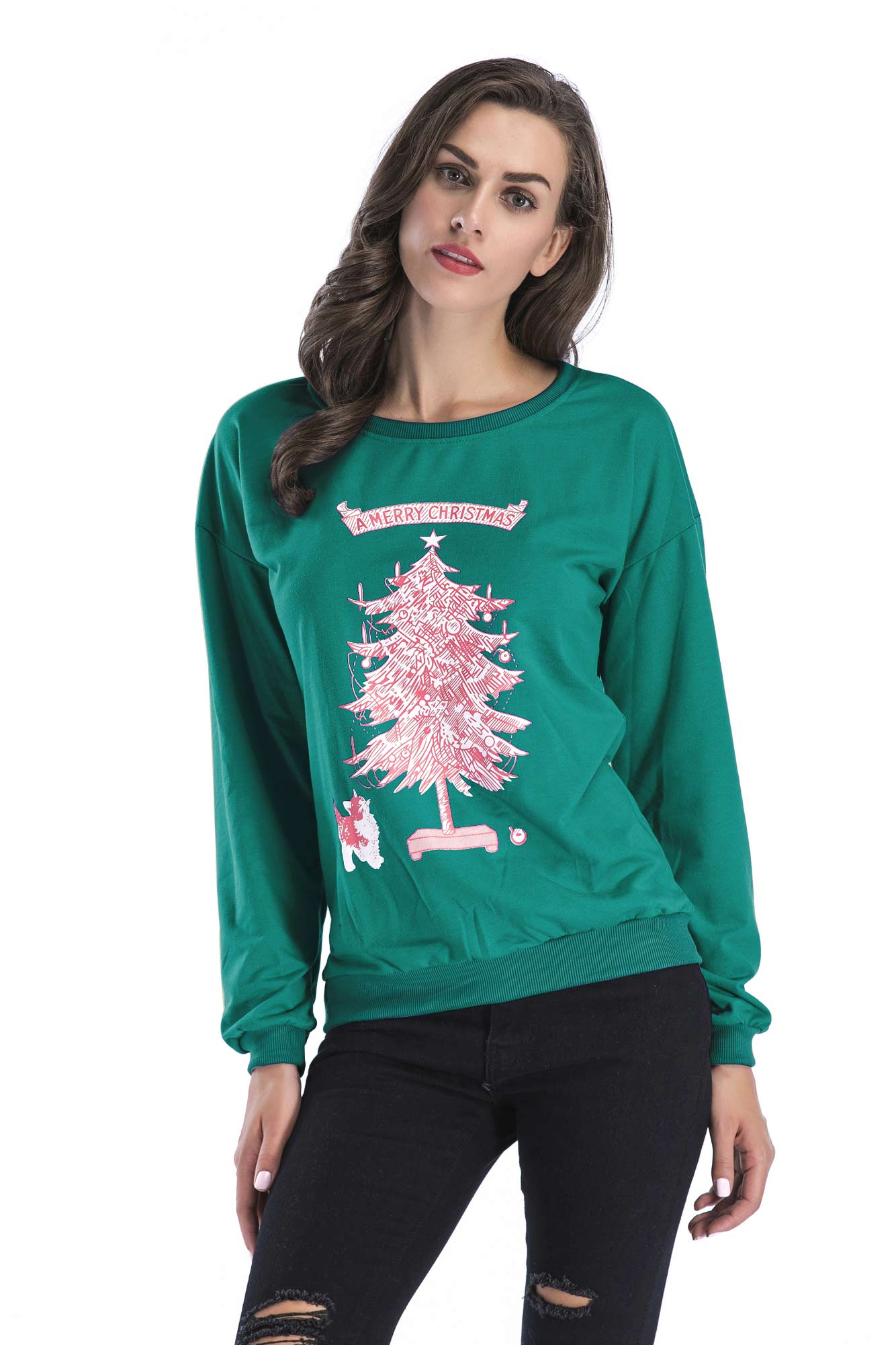 Gray Graphic Print Pullover Sweatshirt - Mislish