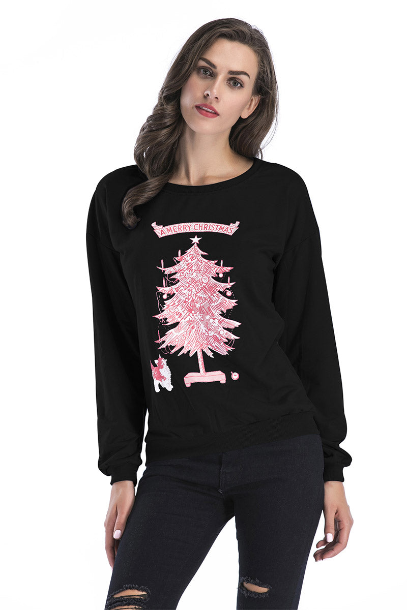Gray Graphic Print Pullover Sweatshirt - Mislish