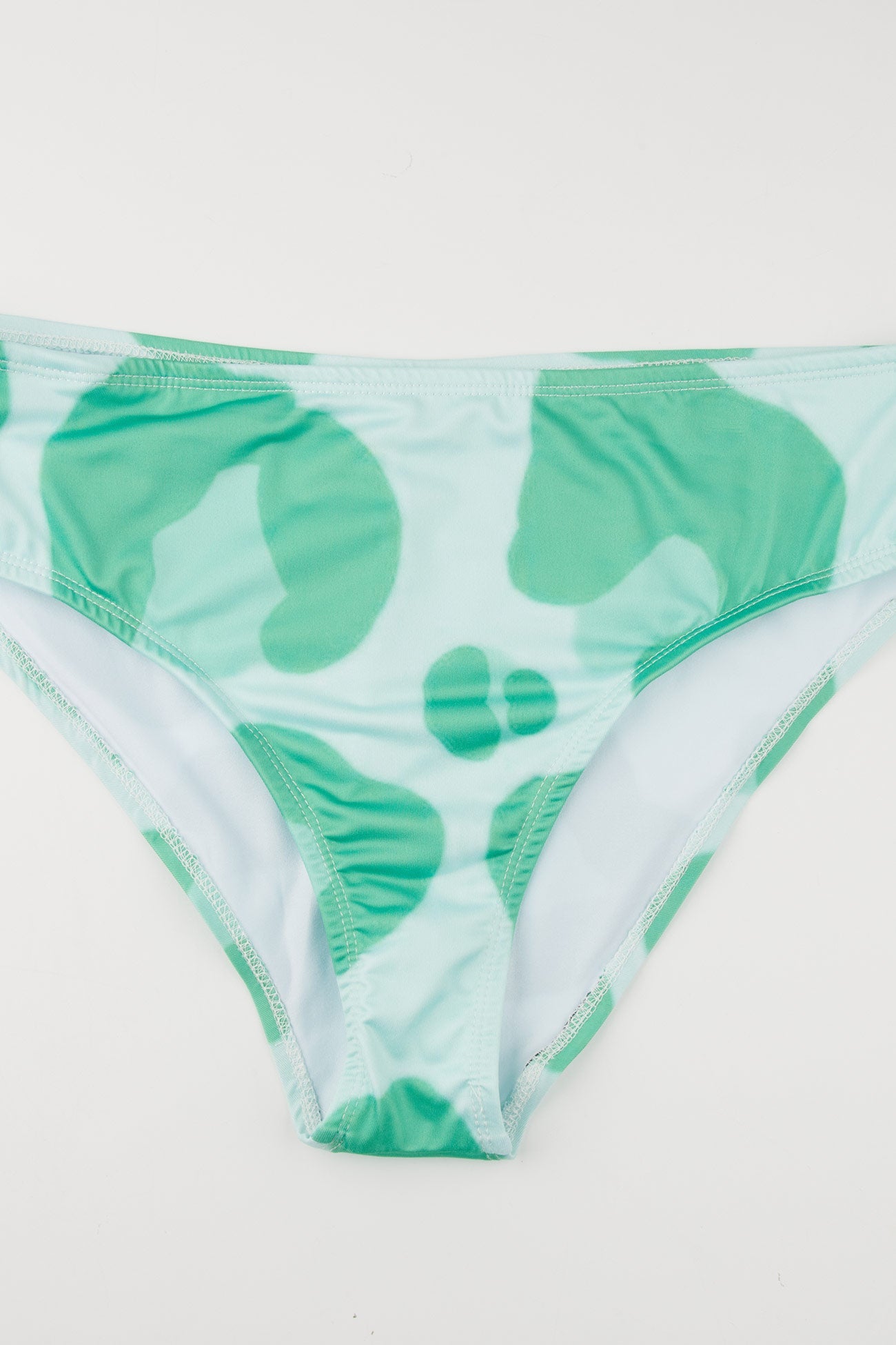 Green Leopard Print Drawstring Two-piece Swimsuit