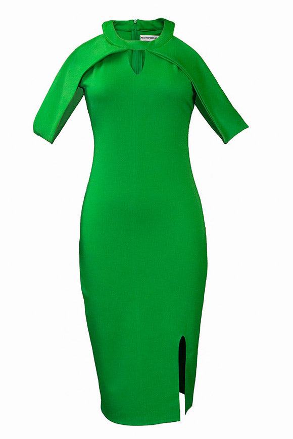 Green Midi Off Shoulder Bodycon Dress  Fashionpara