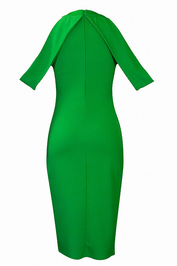 Green Midi Off Shoulder Bodycon Dress  Fashionpara