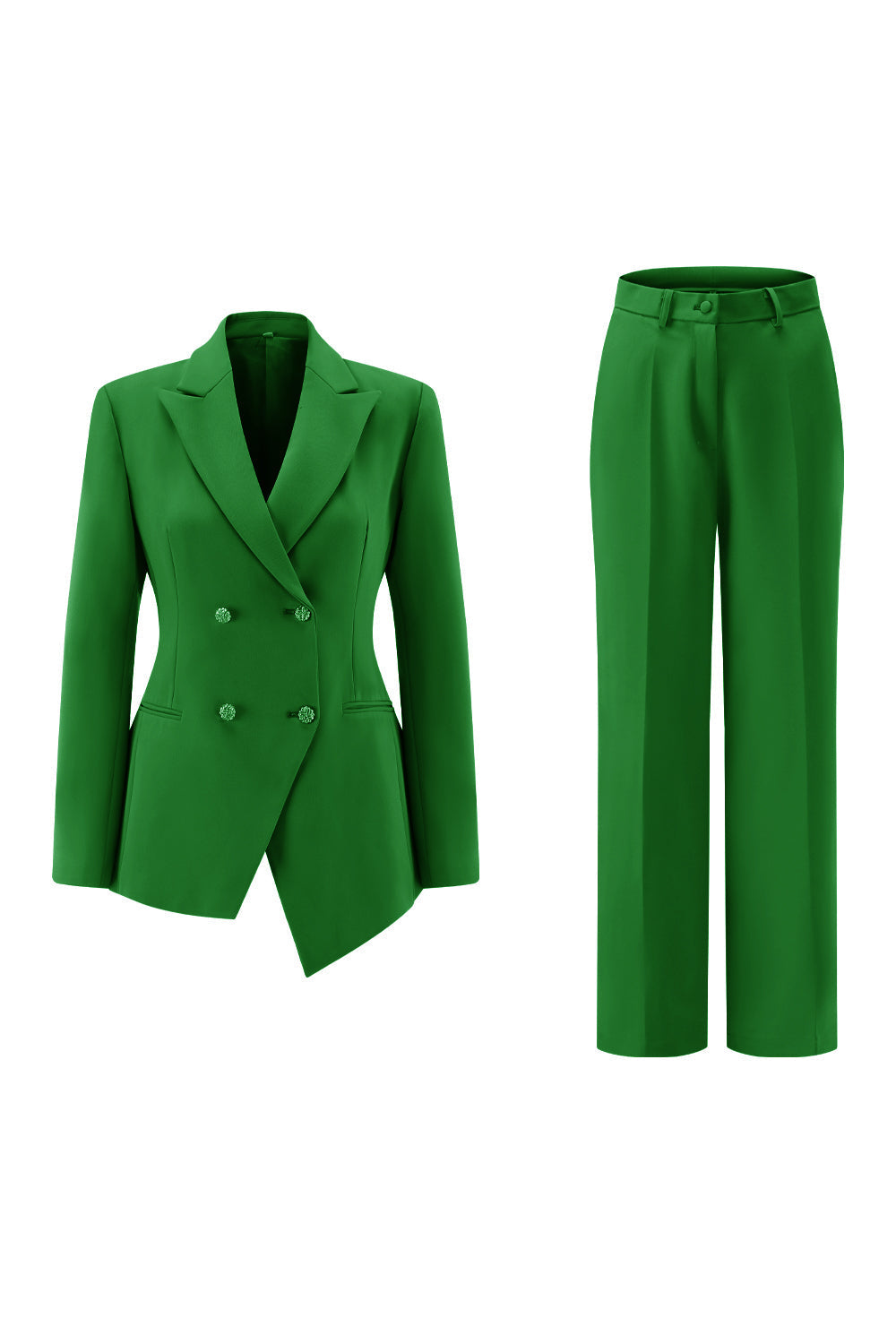 Fuchsia 2 Piece Double Breasted Women Prom Suits