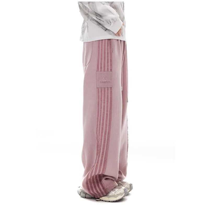 Grey Stripe Motion Casual Pants