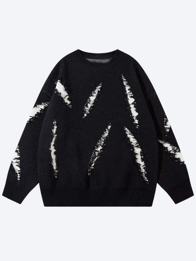 Grunge Claw Distressed Knitted Sweater 2