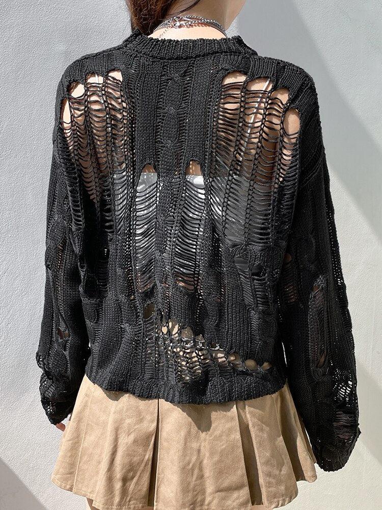 Grunge Distressed Knit Sweater 3