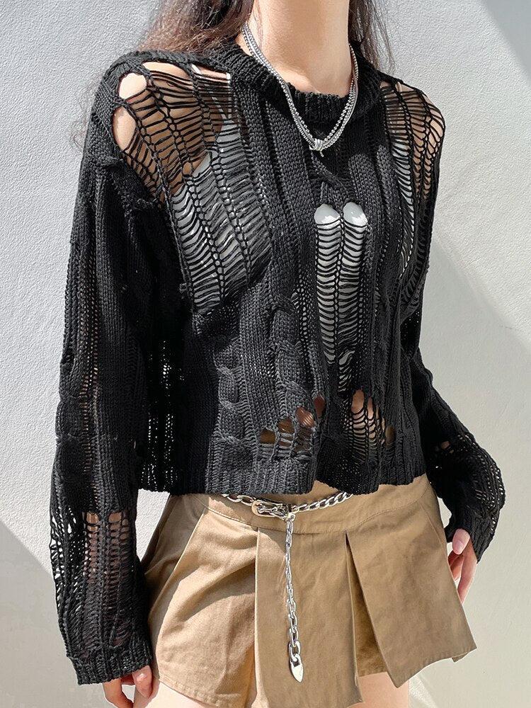Grunge Distressed Knit Sweater 5