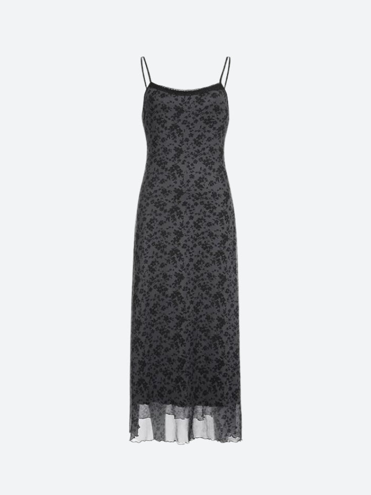 Floral Lace-Trim Spaghetti-Strap Slip Maxi Dress 5