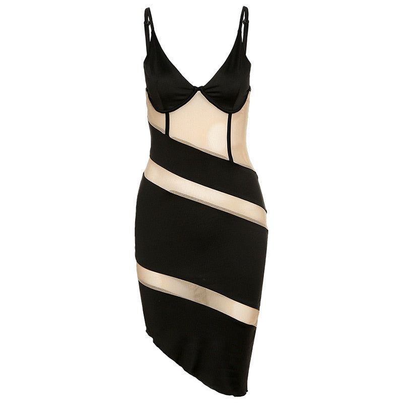 Sheer Mesh Underwire Cut-Out Bodycon Mini Dress 10