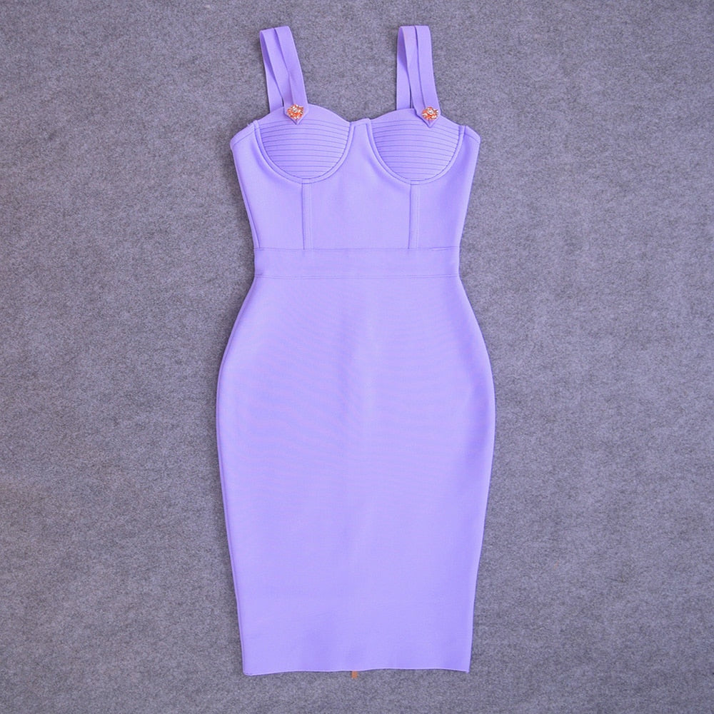 Bandage Sweetheart Double-Strap Bodycon Midi Dress 18