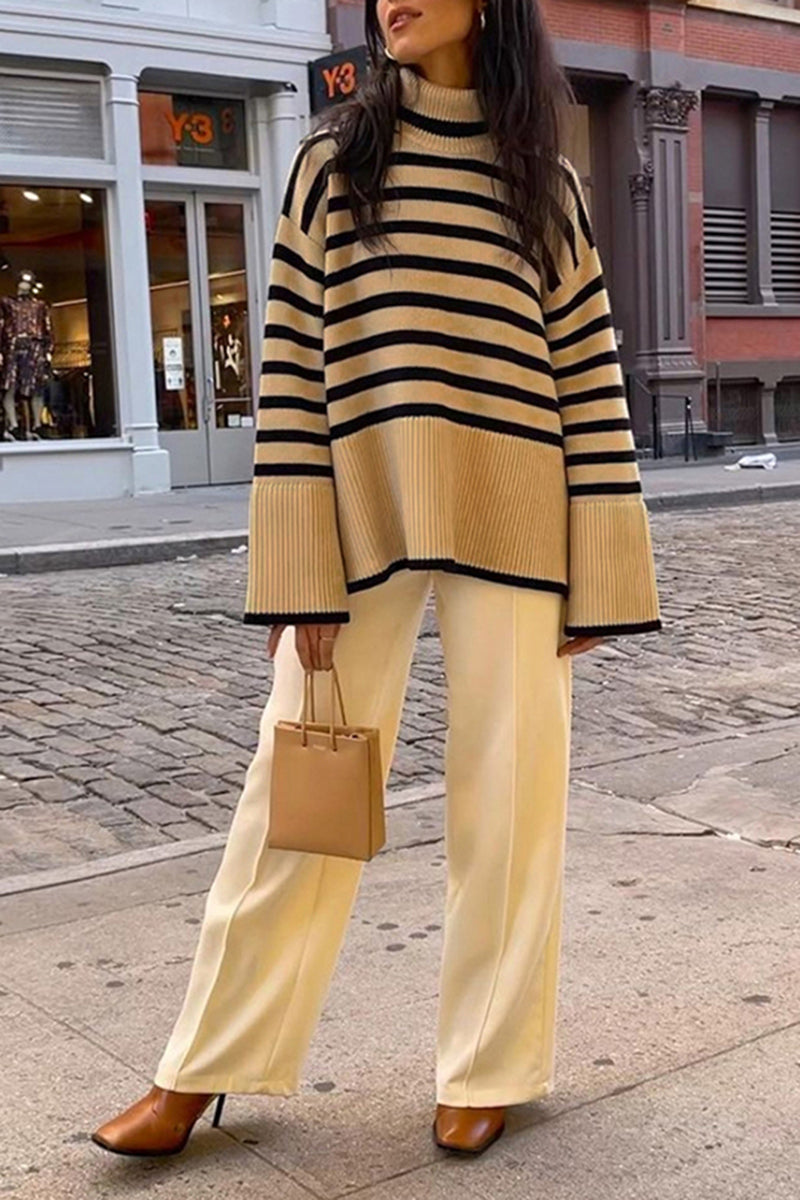 ShoptheCIC High Street Stripes Turtleneck Sweater