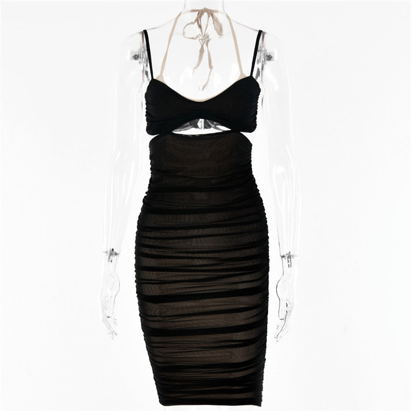 Satin One-Shoulder Ruched Wrap High-Slit Midi Dress 4