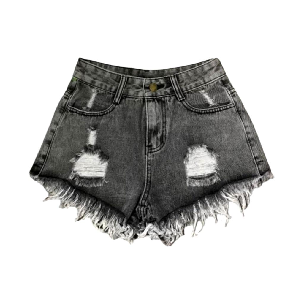Y2k distressed women's jean shorts - Fashionpara