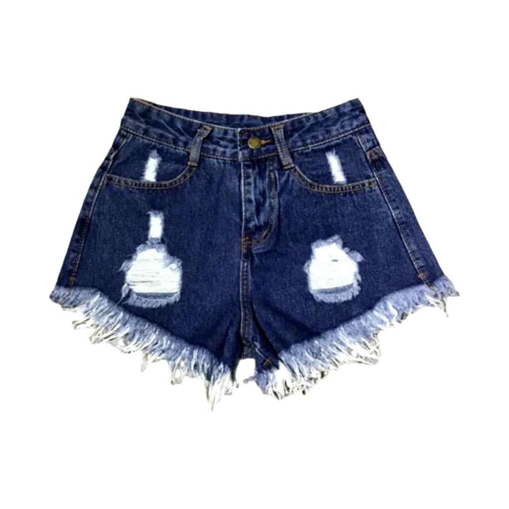 Y2k distressed women's jean shorts - Fashionpara