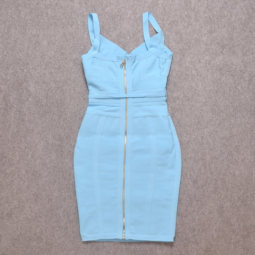 Sweetheart Neck Strappy Tie-Waist Bandage Mini Dress 14