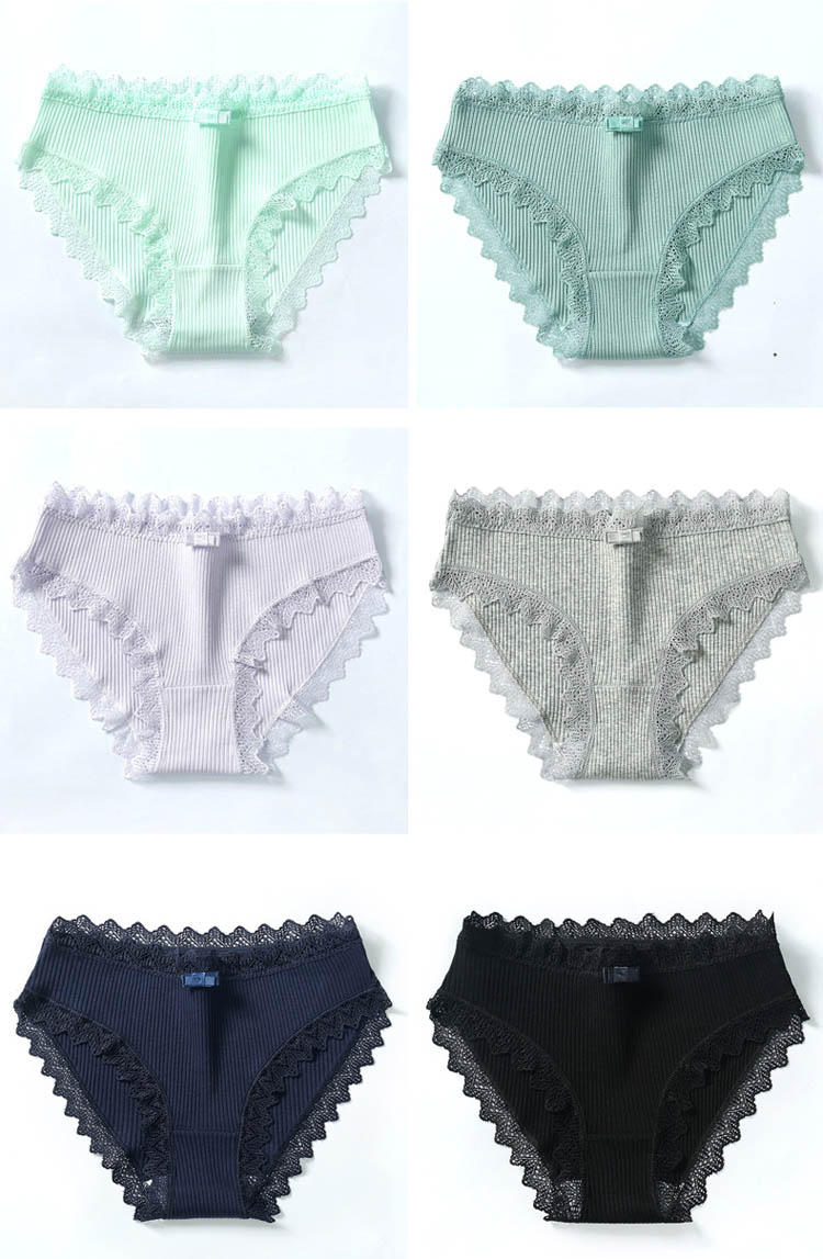 3pcs Lace Panties Underwear Seamless Cute Bow Briefs Soft Comfort Lingerie Female Underpant