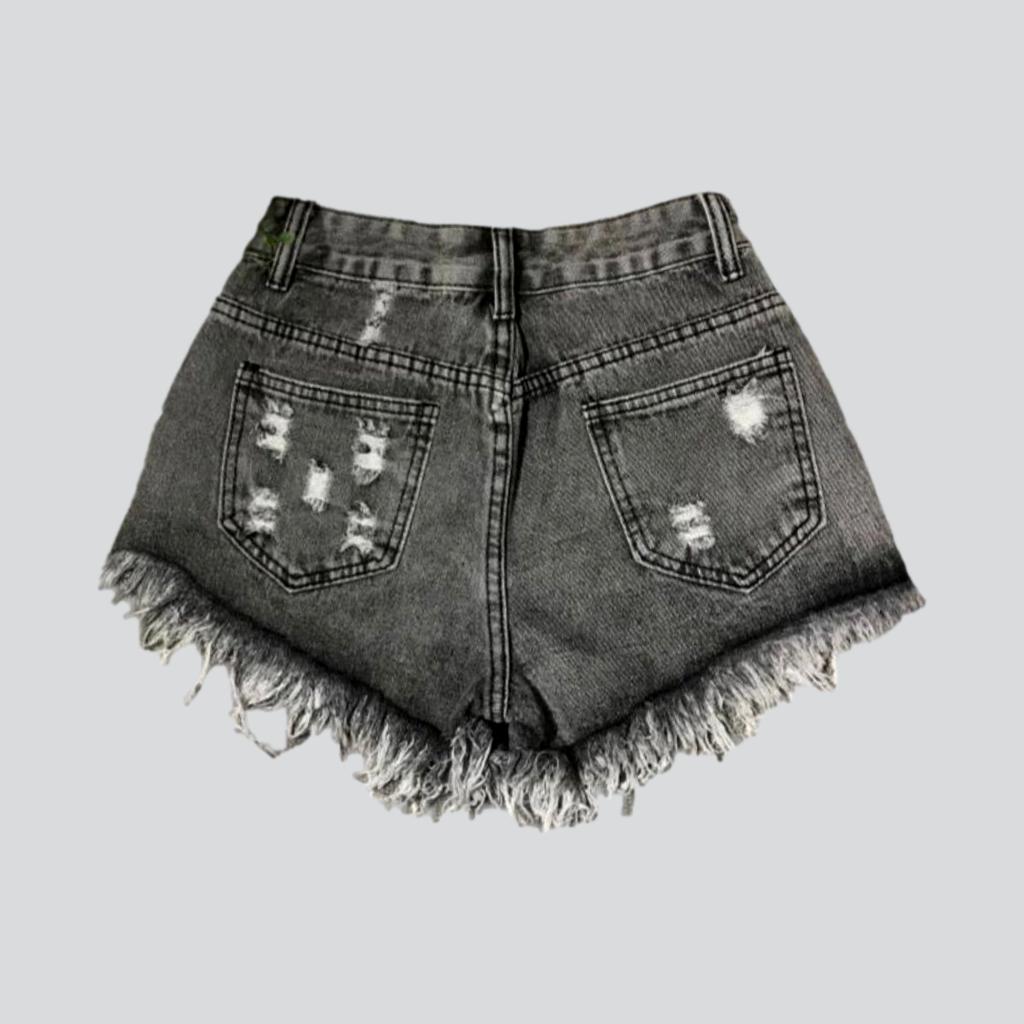 Y2k distressed women's jean shorts - Fashionpara