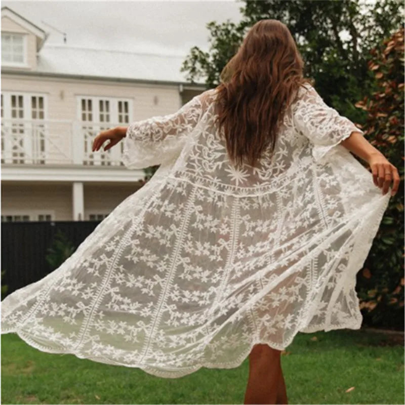 Crochet Kaftan Tunic Summer Beach Cover Up